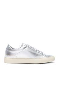Common Projects Leather Retro Low Achilles Sneakers In Metallics
