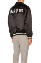 Fear Of God Satin Half Zip Coaches Jacket In Black