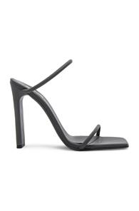 Yeezy Season 6 Rubberized Leather Minimal Sandals In Gray