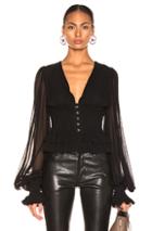 Caroline Constas Sonia Blouse In Black