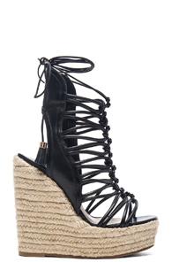 Sophia Webster Lacey Wedges In Black