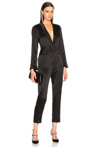 Fleur Du Mal Silk Jumpsuit In Black