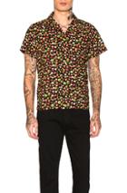 Naked & Famous Denim Aloha Shirt In Abstract,black,red