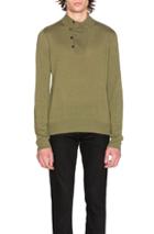 Maison Margiela Jersey Elbow Patch Sweater In Green