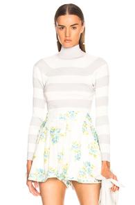 Zimmermann Breeze Tube Crop Knit Top In Gray,stripes,white