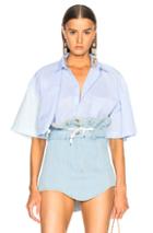 Y Project Four Sleeve Short Sleeve Shirt In Blue,green,stripes