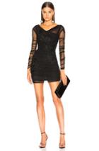 Dolce & Gabbana Long Sleeve Embroidered Mini Dress In Black