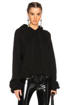 Unravel Cotton Cashmere Cropped Hoodie In Black