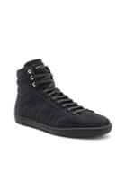 Saint Laurent Suede High Top Sneakers In Blue