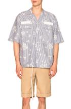 Sacai Bleach Heart Print In Blue,stripes