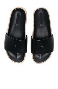 Alexander Wang Leather Suki Slides In Black