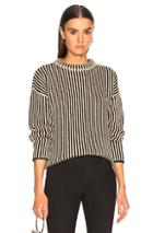 Raquel Allegra Boxy Pullover Sweater In Black,stripes