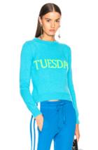 Alberta Ferretti Tuesday Crewneck Sweater In Blue