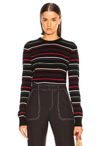 Equipment Shirley Stripe Sweater In Black,stripes,red