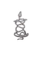 Loree Rodkin Skinny Pave Baby Snake Ring In Metallics