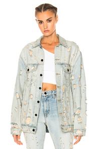 Alexander Wang Daze Scratch Jacket In Blue
