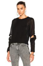 3.1 Phillip Lim Top With Ruffle And Zip Detail In Black