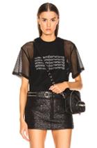 Alexander Wang Stacked Logo Mesh T-shirt In Black