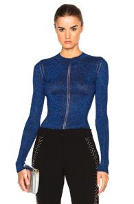 Christopher Kane Lurex Knit Top In Blue,metallics