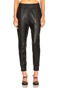 Sprwmn High Waist Leather Jogger In Black