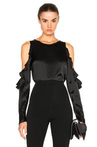 Cushnie Et Ochs Cut Out Shoulder Top In Black
