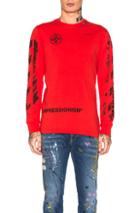 Off-white Diagonal Stencil Longsleeve Tee In Red