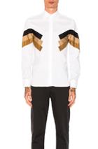 Neil Barrett Modernist Poplin Shirt In Brown,black,stripes,white