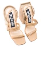 Jacquemus Leather Sandals In Neutrals