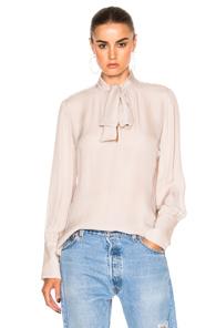 Nili Lotan Tie Neck Top In Neutrals