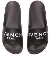 Givenchy Logo Polyurethane Slide Sandals In Black