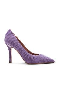Amina Muaddi Velvet & Tulle Thalia Pumps In Purple