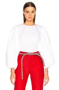 Calvin Klein 205w39nyc High Twisted Cotton Popeline Blouse In White