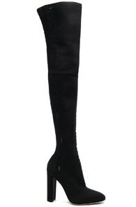 Gianvito Rossi Knit Thigh High Boots In Black