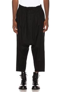 Yohji Yamamoto Drop Crotch Trouser In Black