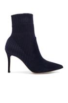 Gianvito Rossi Suede & Knit Katie Ankle Boots In Blue