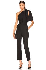 Msgm One Shoulder Jumpsuit In Black