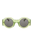 Dries Van Noten Round Thick Sunglasses In Green