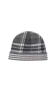 Thom Browne Tartan Intarsia 4 Bar Stripe Hat In Gray,stripes,checkered & Plaid