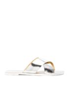 Avec Moderation Stripes Criss Cross Sandal In Metallics