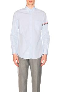 Thom Browne Classic Hairline Stripe Shirt In Blue