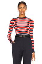 Joostricot Bodycon Long Sleeve Crew Neck Sweater In Blue,red,stripes