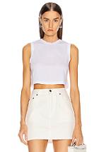Re/done The 70's Cropped Muscle Tank In White