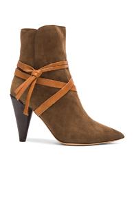 Isabel Marant Nerys Velvet Boots In Brown