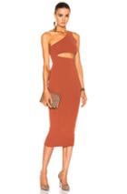 Stella Mccartney One Shoulder Cut Out Dress In Brown,neutrals,pink