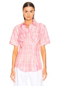 Isabel Marant Emily Top In Pink,plaid
