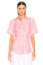 Isabel Marant Emily Top In Pink,plaid
