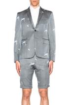 Thom Browne Crane Ottoman Silk Jacquard Blazer In Gray