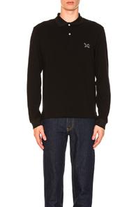 Calvin Klein 205w39nyc Cotton Pique Polo In Black