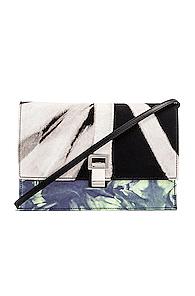 Proenza Schouler Denim Tie Dye Small Lunch Bag In Black,ombre & Tie Dye,purple