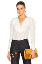 Fendi Crepe De Chine Blouse In White